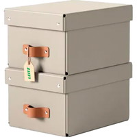 Leitz Puro opbevaringsboks m/låg 7L small beige 2stk