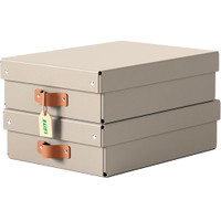 Leitz Puro opbevaringsboks m/låg 8L medium beige 2stk