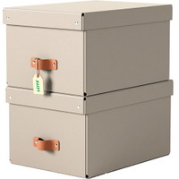 Leitz Puro opbevaringsboks m/låg 17L medium beige 2stk