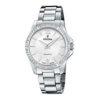 Festina Dameur med stållænke funklende sten