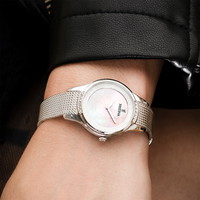 Festina Dameur stål meshlænke og perlemors urskrive