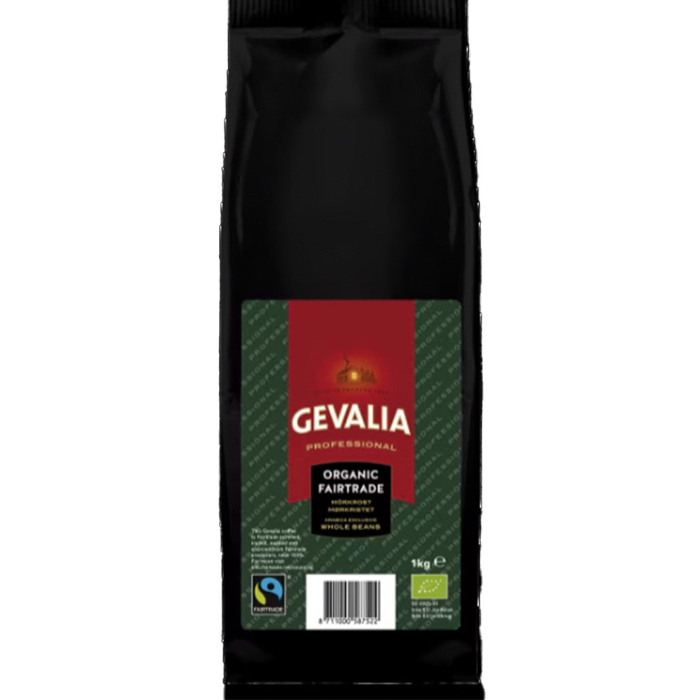 8 x Gevalia Økologisk og fairtrade kaffe helbønner 1kg
