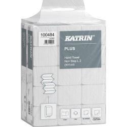Katrin 100484 Plus håndklædeark 2-lags 20,3x32cm  W-fold hvid 1995ark