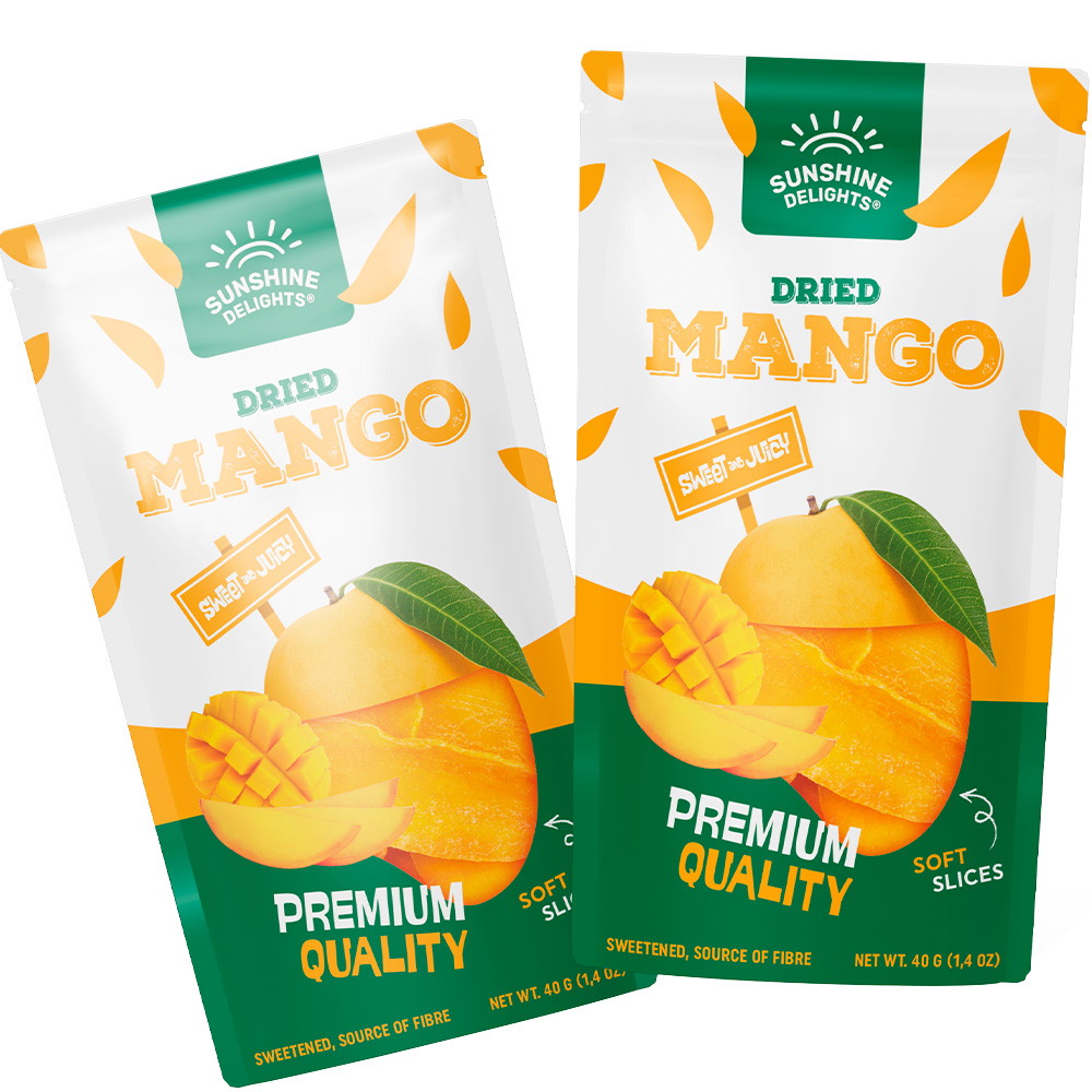 Sunshine Delight tørret mango i skiver 60 stk á 40g