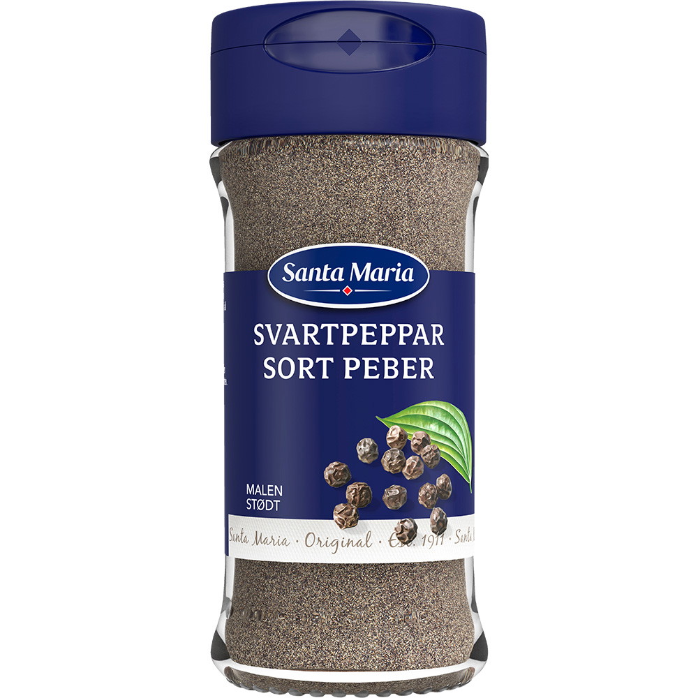 6 x Santa Maria stødt sort peber 31g