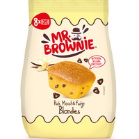 Mr.Brownie lysbrownie med chokolade 8stk