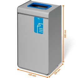 Durable DURASORT affaldsspand t/papir 55L blå