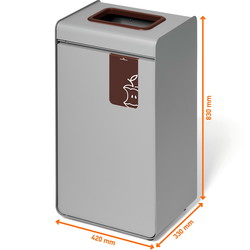 Durable DURASORT affaldsspand t/madaffald 55L brun