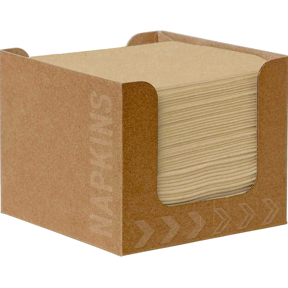 24 x Duni Dunisoft Bio servietter 1 Lag i dispenser 20x20cm brun