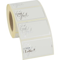 Gavemærker m/God Jul 60x35mm sølv 500stk