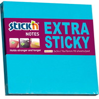 Stick'n Extra Sticky notes 76x76mm 90ark neonblå