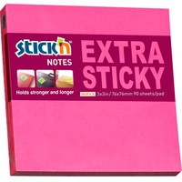 Stick'n Extra Sticky notes 76x76mm 90ark neon rød