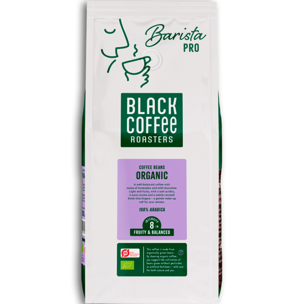 Black Coffee PRO Organic kaffe hele bønner DK-ØKO-100 1000g