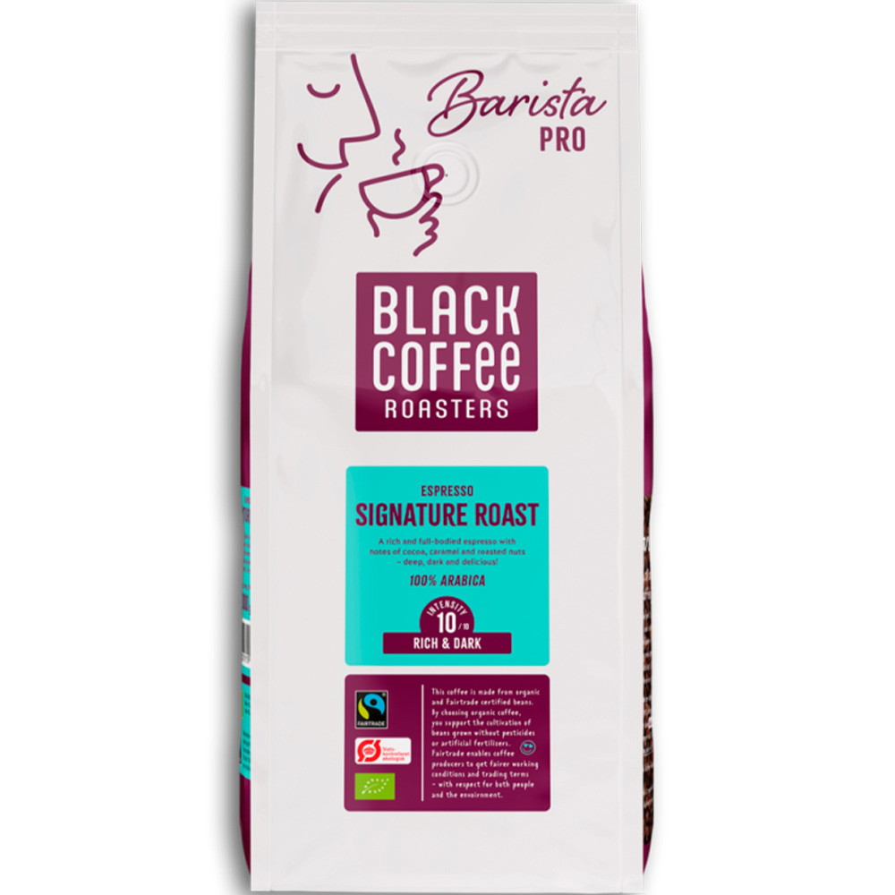 Black Coffee PRO Signature Roast hele espressobønner DK-ØKO-100 1kg