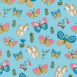Gavepapir Sommerfugle 160mx40cm blå