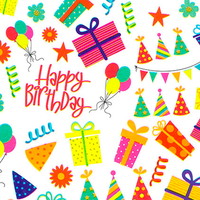 Gavepapir Fødselsdag 160mx57cm flerfarvet