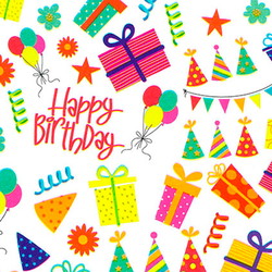 Gavepapir Fødselsdag 160mx57cm flerfarvet