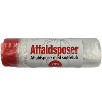 Affaldsposer med snøreluk 44x50cm 18,5my klar/rød