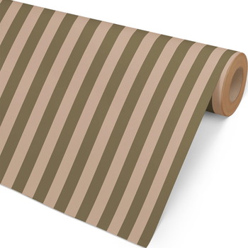 Gavepapir Stribet Kraft 154mx57cm grøn