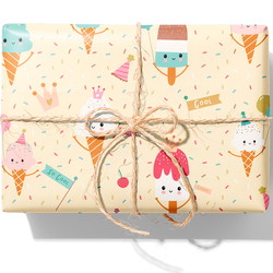 Gavepapir Ice Cream Party 154mx57cm flerfarvet