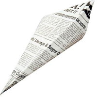 Pommes Frites kræmmerhus 210x295mm hvid/old news 1000stk