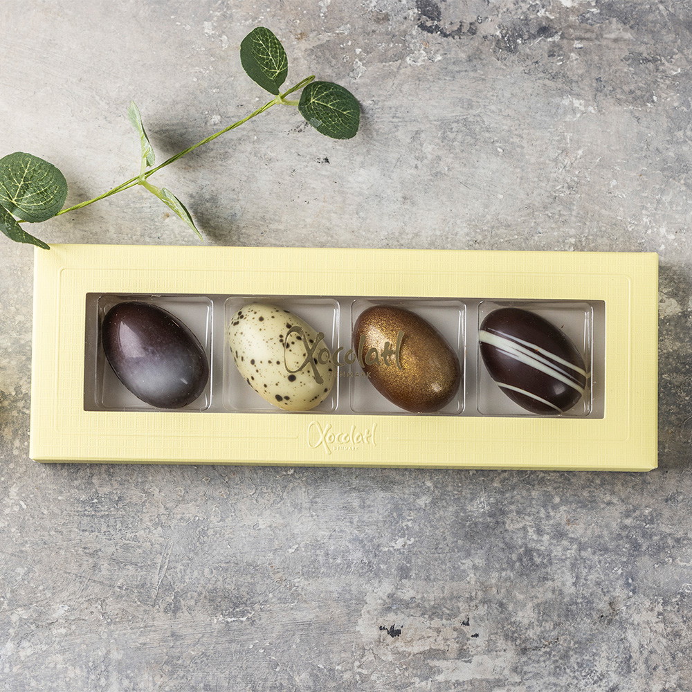 Xocolatl Eggcellent gaveæske med 4 fyldte chokolader 48g