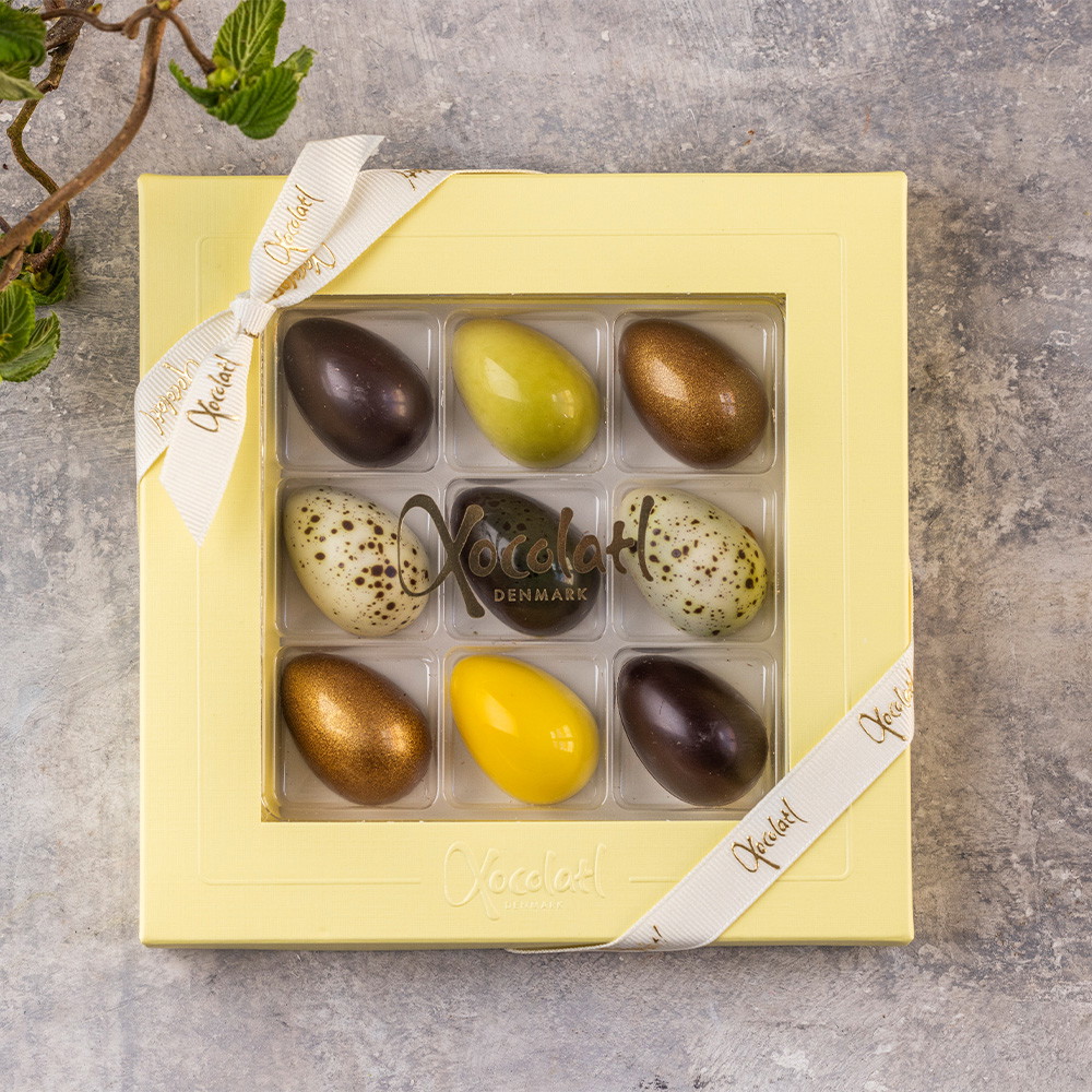Xocolatl Eggcellent gaveæske med 9 fyldte chokolader 75g
