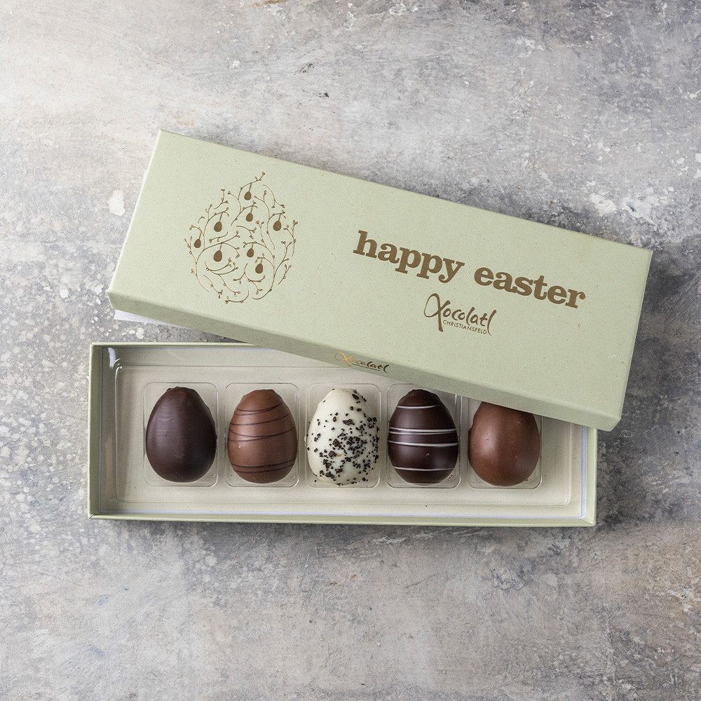 Xocolatl Golden æske med 5 marcipanæg 60g