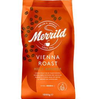 Merrild Vienna Roast hele bønner kaffe 1000g