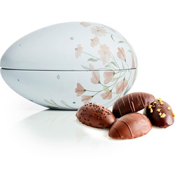 Marcipanæg i metalæg Pink Flowers 140g