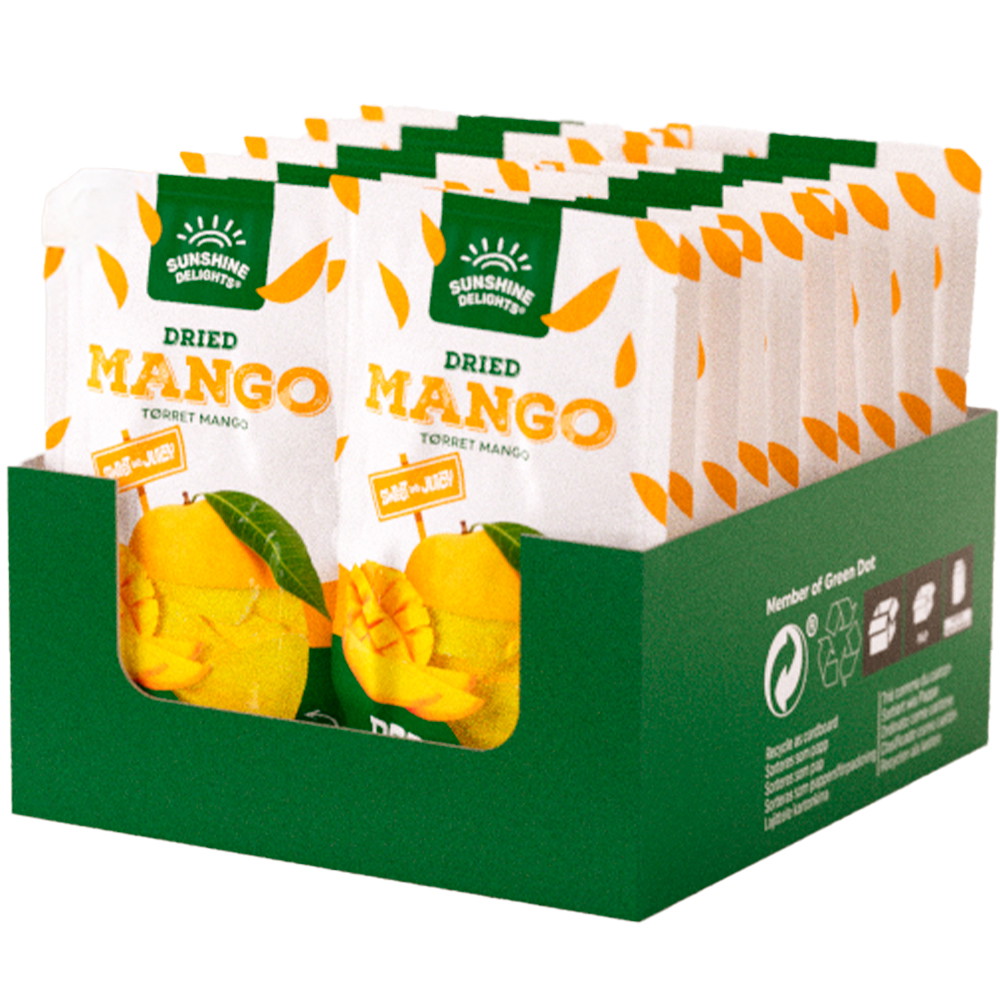 20 x Sunshine Delights tørret mango i skiver 40g