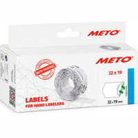 Meto let aftagelig prisetiket 5 rl 1000 stk 32x19mm hvid