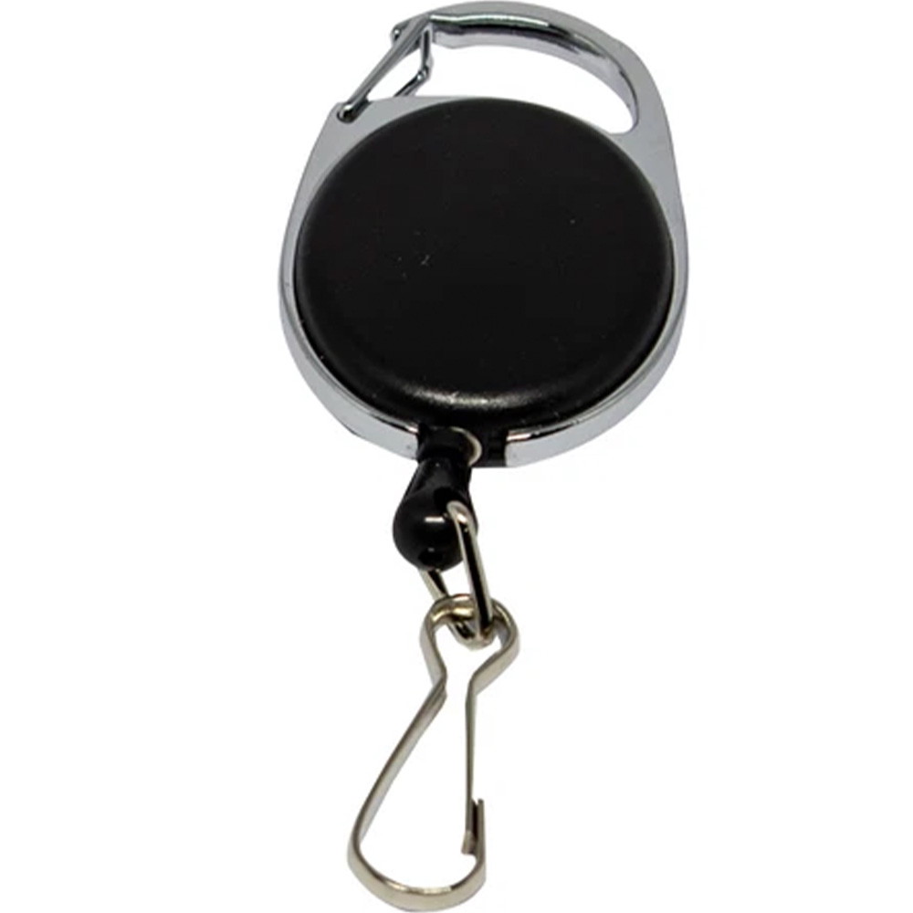 CardKeep Yoyo-holder med krog krom plast sort