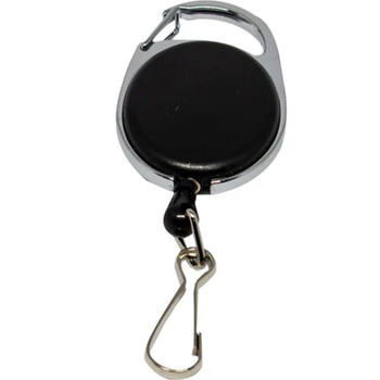 CardKeep Yoyo-holder med krog krom plast sort