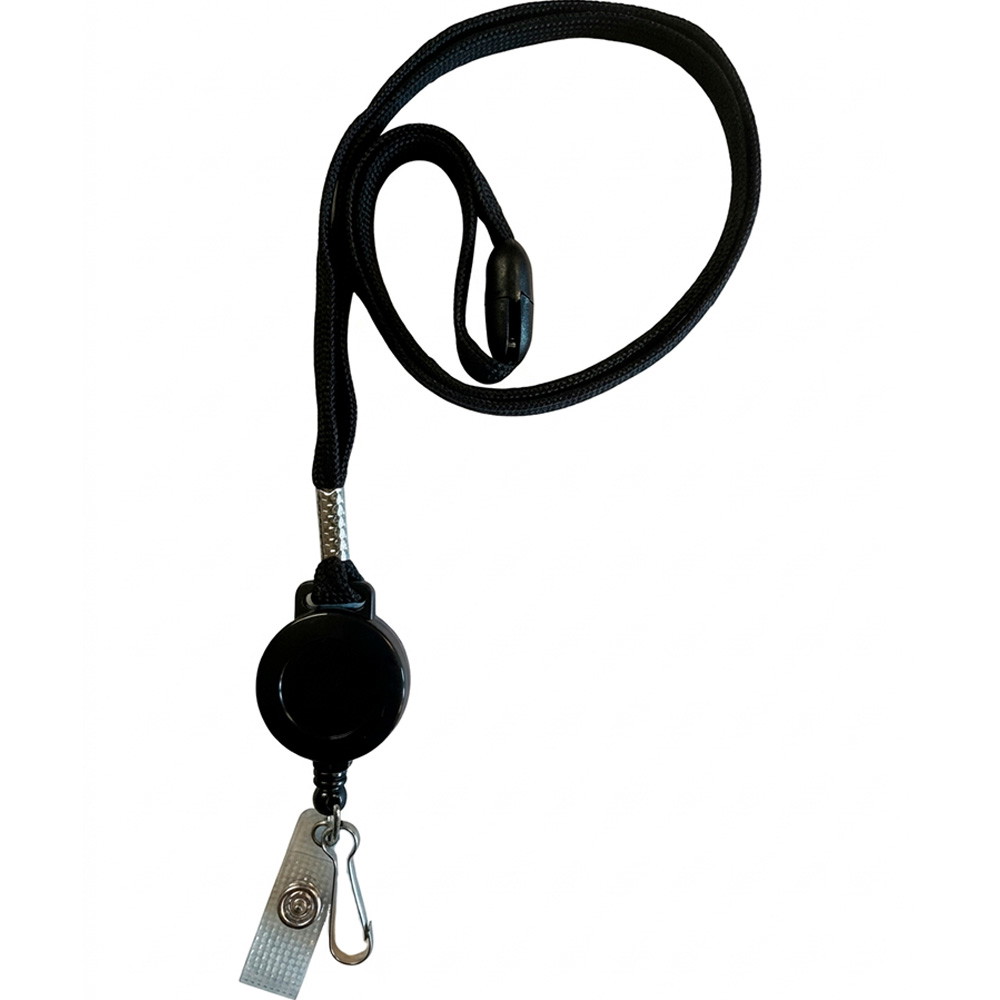 CardKeep Halssnor med yoyo og krog 10mmx90cm sort
