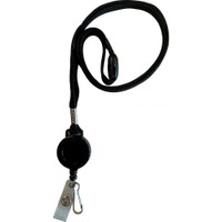 CardKeep Halssnor med yoyo og krog 10mmx90cm sort