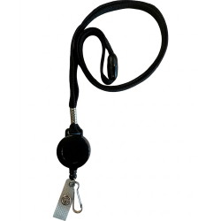 CardKeep Halssnor med yoyo og krog 10mmx90cm sort