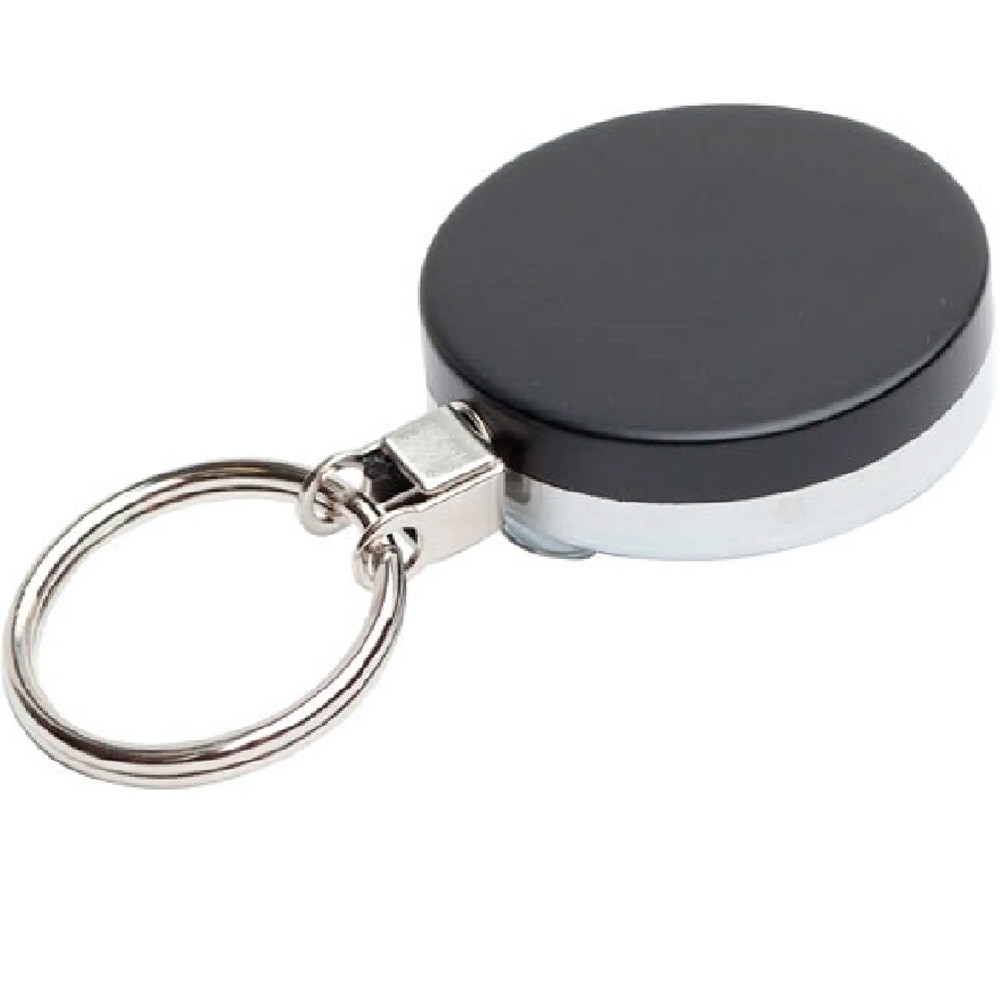 10 x CardKeep Yo-yo ID-nøgleholder med nylonline sort/sølv
