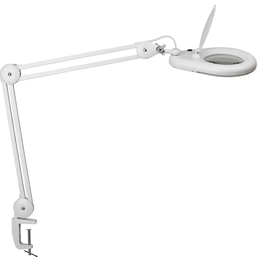 MAUL Viso LED forstørrelses lampe med klemme hvid