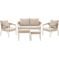 House Nordic Abela loungesæt 5dele inkl. hynder sand/natur