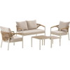House Nordic Abela loungesæt 5dele inkl. hynder sand/natur