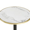House Nordic Cafébord marmor look aluminium Ø:60x73cm hvid/guld/sort