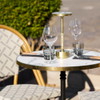 House Nordic Cafébord marmor look støbejern Ø:60x73cm hvid/guld/sort