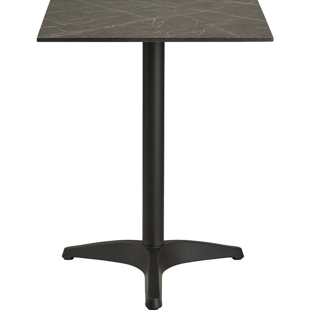 House Nordic Cafébord marmor look aluminium 60x60x73cm mørkegrå/sort