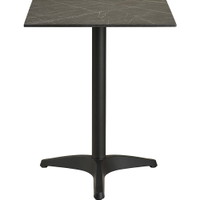 House Nordic Cafébord marmor look aluminium 60x60x73cm mørkegrå/sort