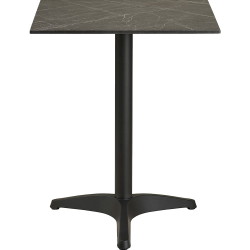 House Nordic Cafébord marmor look aluminium 60x60x73cm mørkegrå/sort