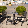 House Nordic Cafébord marmor look aluminium 60x60x73cm mørkegrå/sort