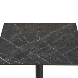 House Nordic Cafébord marmor look aluminium 60x60x73cm mørkegrå/sort