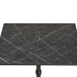House Nordic Cafébord marmor look støbejern 60x60x73cm mørkegrå/sort