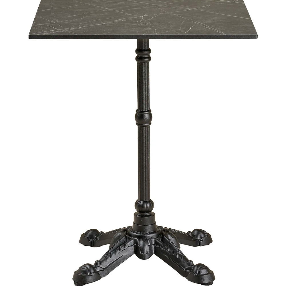 House Nordic Cafébord marmor look støbejern 60x60x73cm mørkegrå/sort